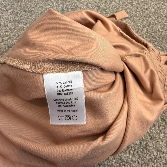 HATCH women's straight leg Pants Blush Pink Elastic Waist Tie Front Size 1 (s/m) - Picture 9 of 9